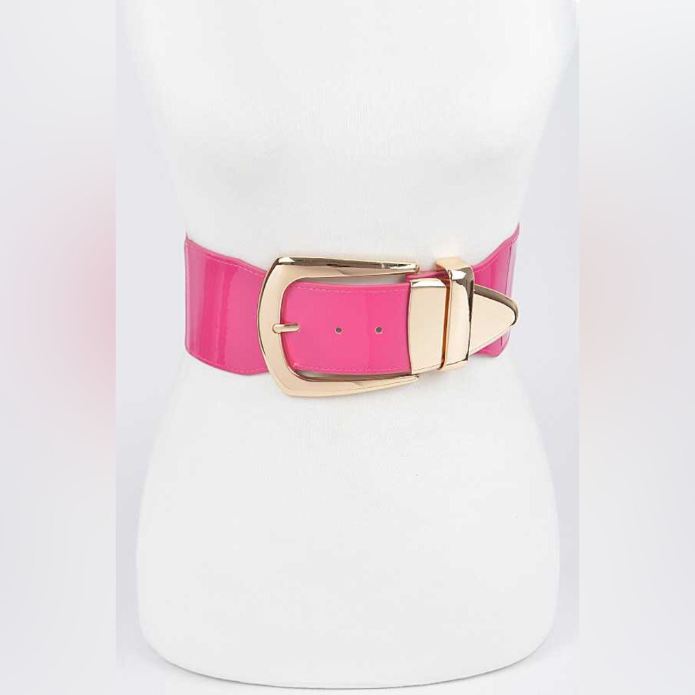 Gold Metal Wide Waist Adjustable Statement Belt